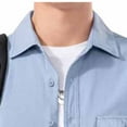 thumbnail image 3 of Maean Mens Button down Shirts Jacket Long Sleeve Loose Shacket Lightweight Work Jackets with Pockets, 3 of 6
