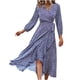 thumbnail image 1 of Vestido de manga larga con escote en V y vendaje en la espalda con estampado floral de primavera y otoño para mujer Fridja NMB4489, 1 of 9