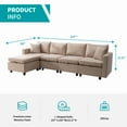 thumbnail image 5 of MUZZ 5-Seater Convertible Modular Sectional Sofa with Storage Ottomans for Home/Living Room(Beige), 5 of 13