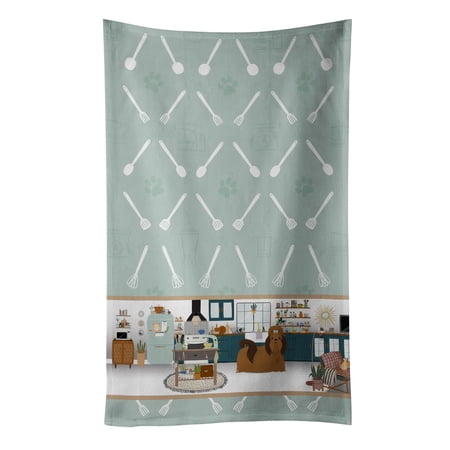 Red Shih Tzu in the Kitchen Kitchen Towel