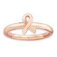 thumbnail image 1 of Bague Ruban de Sensibilisation en Argent Sterling Stackable Expressions Or Rose Taille 8, 1 of 3