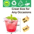thumbnail image 3 of Aatriet 40 Pack 9 oz Clear Plastic Cups, 9oz Clear Disposable Punch Cups Wine Glasses, Sturdy Recylable Small Drinking Cup for Wedding Party, Cocktail Cup, Plastic Tumblers for Cold Drinks, 3 of 11