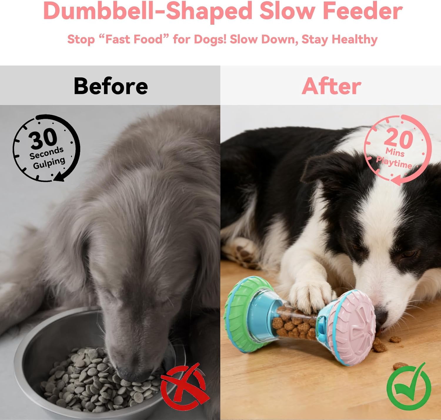 Interactive Dog Puzzle Toys for Small Medium Large Breed - Durable Smart Puppy Enrichment Dogs Toy to Keep Them Busy, Mental Brain Stimulation Treat Dispensing Training & Slow Feeder Pink