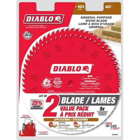 Diablo 10 Inch X 40 Tooth General Purpose Saw Blade 2 Pack Canada 40 Tooth General Purpose Saw Blade, Diablo 10 Inch Table Saw Blade