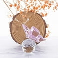 thumbnail image 2 of Mariposa voladora de cristal rosa con Base de bola de cristal, colección de figuritas, adorno de cristal cortado, estatua coleccionable de animales Namotu YZY582, 2 of 7