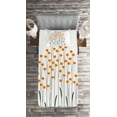 thumbnail image 2 of Ambesonne Flower Quilted Coverlet 2 Pcs, Yellow Daisies Leaves, Twin Size, Yellow and Black, 2 of 2