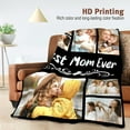 thumbnail image 3 of Custom Blanket with Photo Text, Mothers Day Birthday Gifts for Mom, Personalized Flannel Throw Blanket, Customized Blanket for Mom Gifts from Daughter Son - 7 Size (6 Photo-5) Blankets, 3 of 5