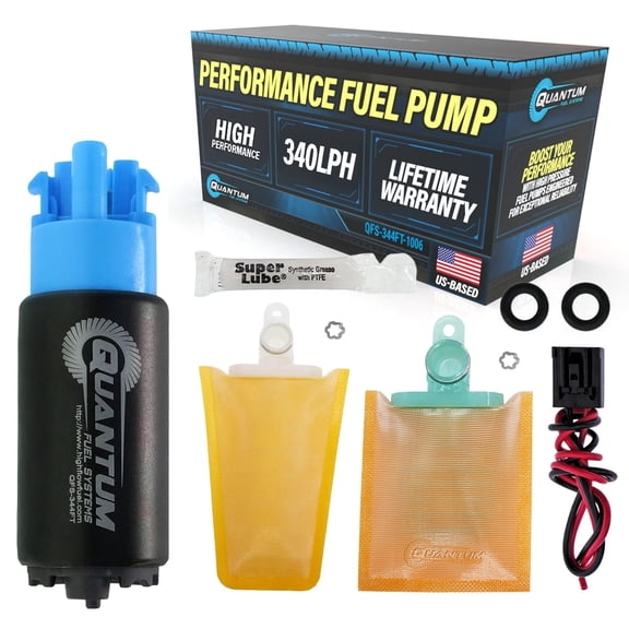 340LPH Fuel Pump w/ Installation Kit - Automotive Performance, QFS-344FT-1006 High Flow Fuel