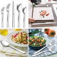 thumbnail image 2 of 65 Piece Silverware Set with Serving Utensils Tableware, Stainless Steel Square Flatware Cutlery Set for 12, Mirror Finish, Dishwasher Safe, 2 of 7