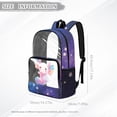 thumbnail image 6 of SEANATIVE Clear Backpack for Boys Girls Clear Backpacks Transparent Daypack with Adjustable Straps, See Through Book Bag Back to School Essentials, Axolotl Galaxy Violet, 6 of 7