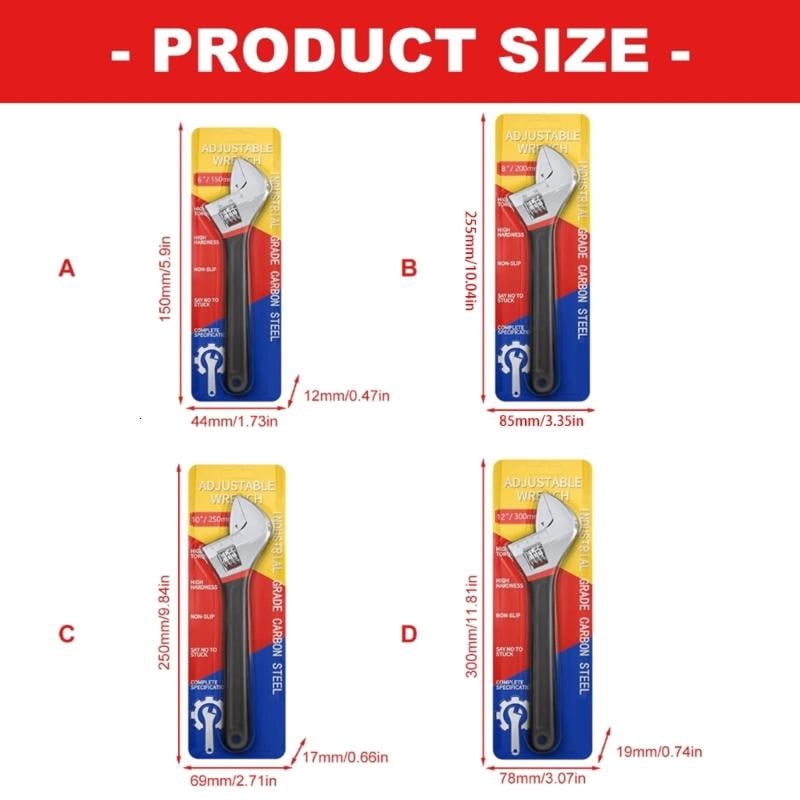 CEORPER Accuracy Scale Adjustable Wrench Accurate Sizing for Mechanics Work