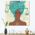 thumbnail image 2 of Designart ' Portrait of African American Woman With Blue Hair I ' Modern Canvas Wall Art Print, 2 of 4