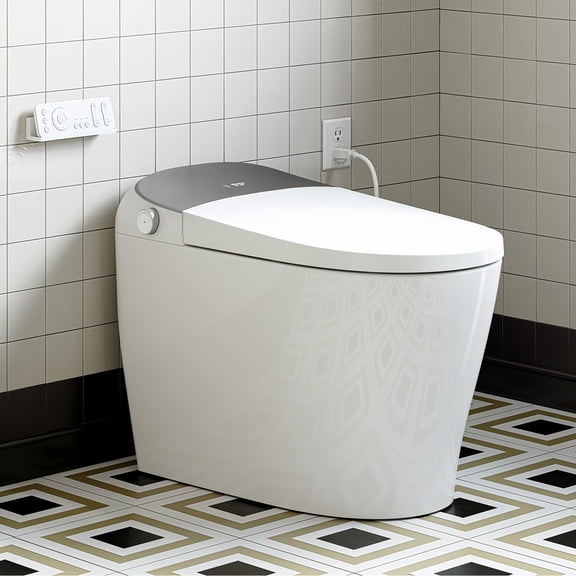 HOROW Smart Toilet with Bidet Heat Seat, 10'' rough in Auto Flush, Dryer,  LED Display One Piece Elongated
