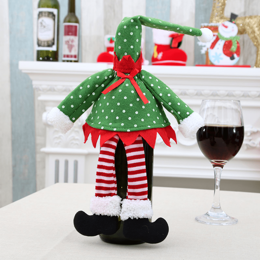 Details about   Dinner Table Decorations Wine Bottle Covers Xmas Home Party Christmas Robin Bags 