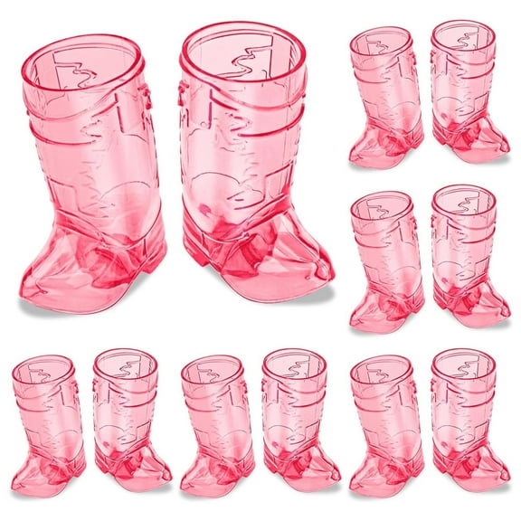 Appoft  Cowboy Boot Shot Glasses - 12 Pcs 1 Oz Mini Plastic Cowboy Shot Glasses Boot Cups for Cowboy Cowgirl Theme Parties Decorations, Bachelorette Party Supplies, Wedding and Birthday Decorations