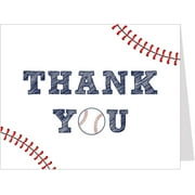 Baseball Thank You Cards For Baby Shower Boy Sports Business Notes With Envelopes (24 count)