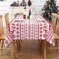 thumbnail image 2 of Christmas Tablecloth, Xmas Tree Deer Print Waterproof Table Cloth Holiday Decor, 2 of 9