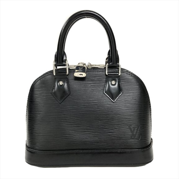 Pre-Owned Louis Vuitton Alma BB Handbag, Epi Leather, M24645, Black with Silver Hardware,...