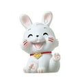 thumbnail image 2 of Chinese Rabbit Statue Bunny Figurine Craft Craft Miniature for Holiday Store Decoration Lift the Feet, 2 of 9