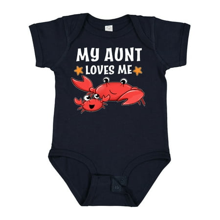 

Inktastic My Aunt Loves Me- Cute Crab Family Gift Baby Boy or Baby Girl Bodysuit