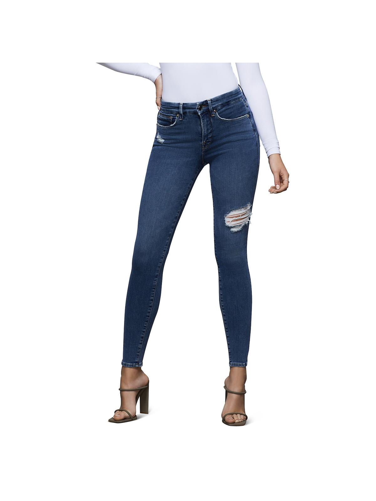 Legs Denim Distressed Skinny Jeans Blue 