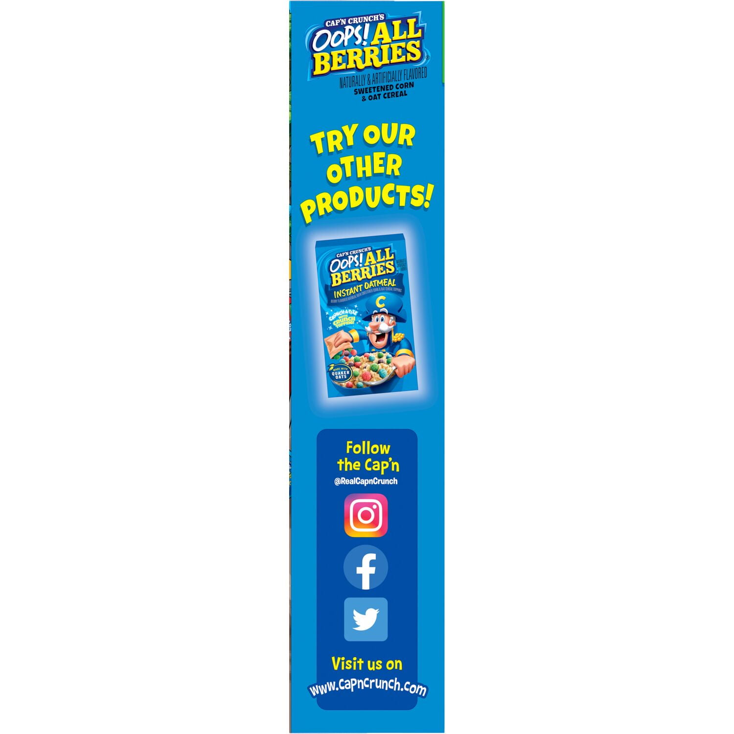 (8 pack) Cap’n Crunch's Oops All Berries Sweetened Corn & Oat Crunchy Cereal, (16.9 oz.)