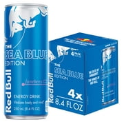 Red Bull Sea Blue Edition Energy Drink, 8.4 fl oz, Pack of 4 Cans