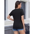 thumbnail image 3 of Basic T Shirts for Women Short Sleeve Casual Summer Tops Trendy Solid Loose Fit Tshirt, 3 of 4