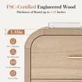 thumbnail image 5 of Vintagearth Nightstand 24" Tall Modern Curved Bedside Table, FSC-Certified Wood End Table, 2 Drawer Storage, Oak, 5 of 10