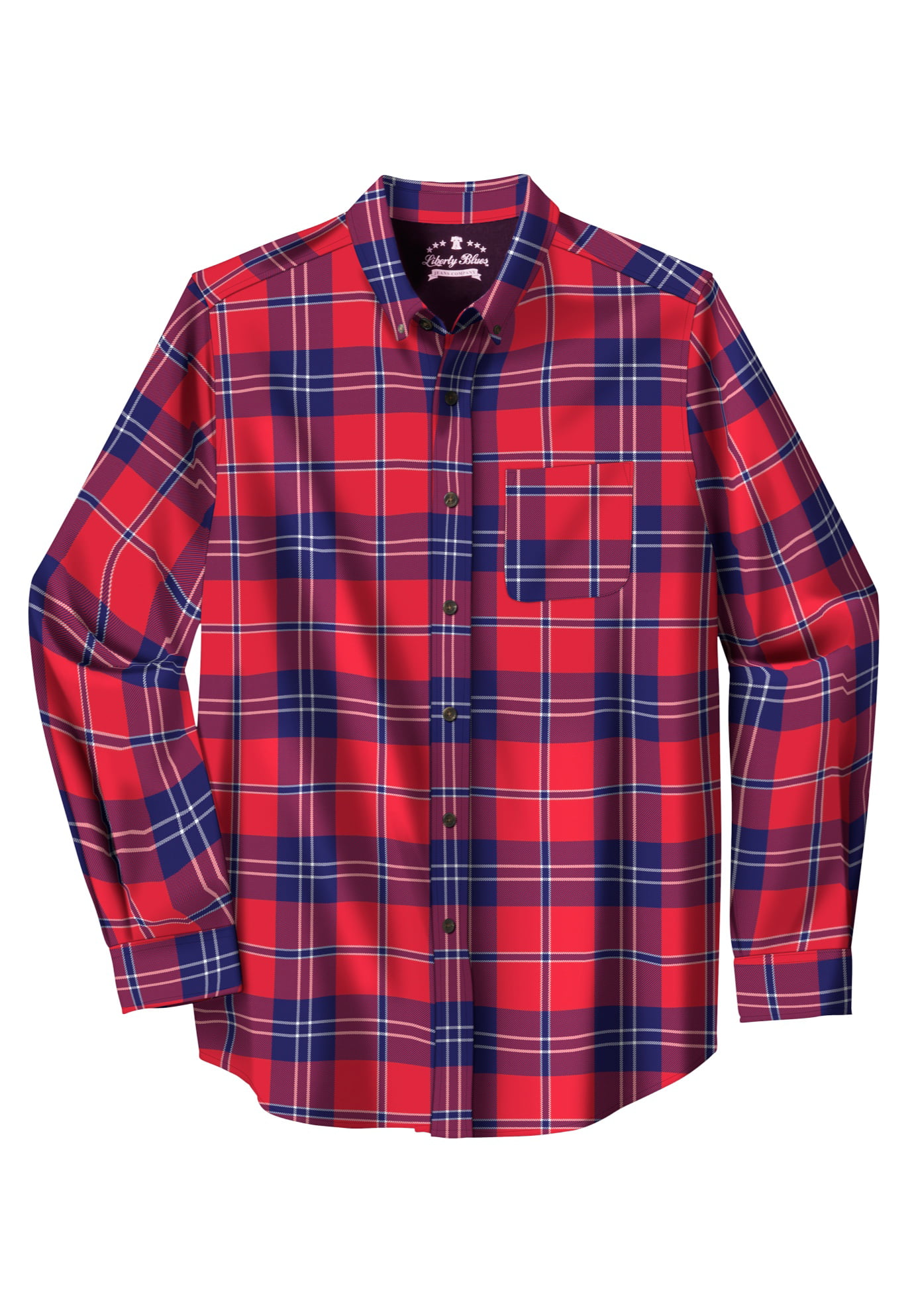 Mens Liberty Blues 100% Cotton Flannel Shirt Red NIP Heavy Weight BIG Sizes
