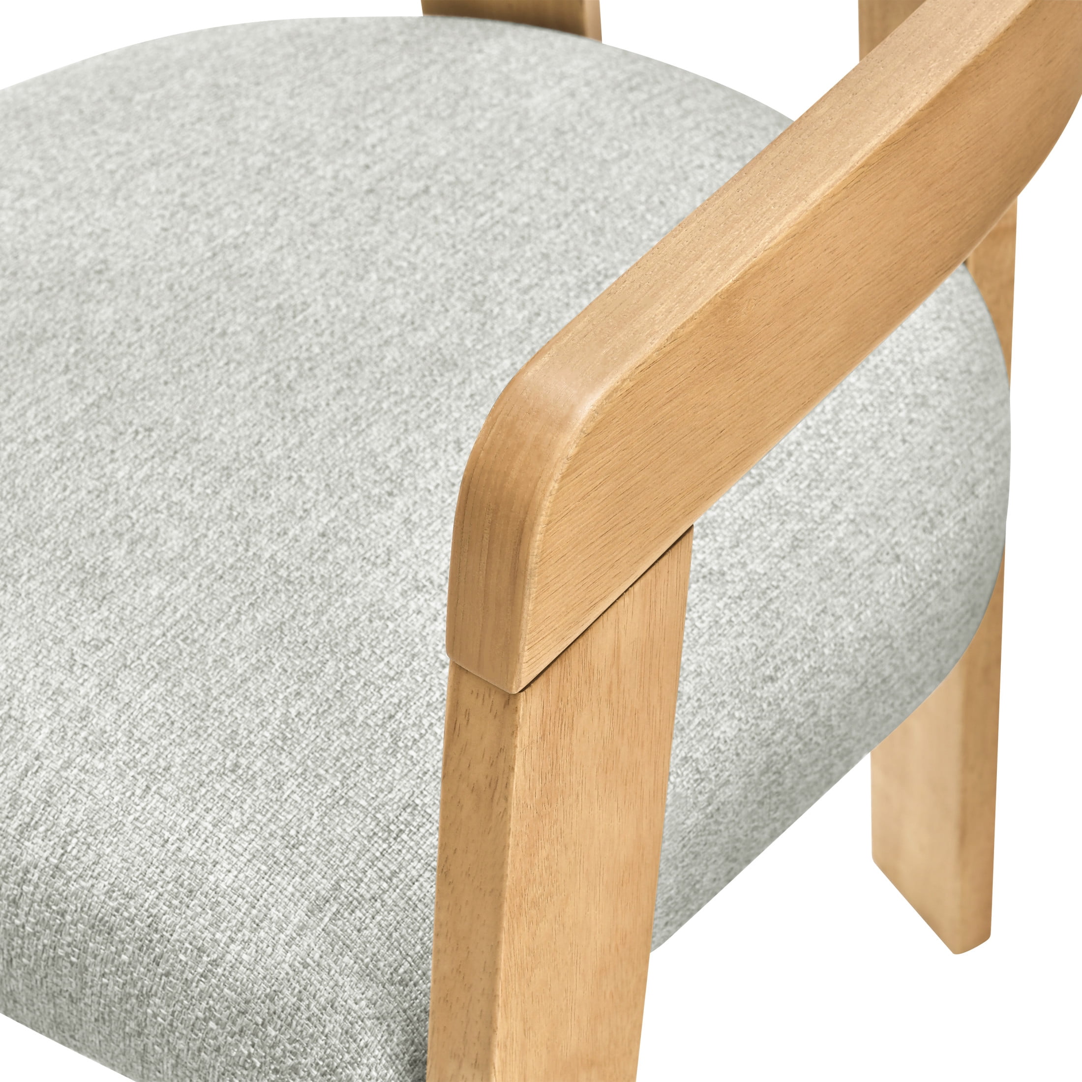 Christopher Knight Home Modern Barrel Dining Chairs, Grayish Green Upholstered, Natural, Set of 4