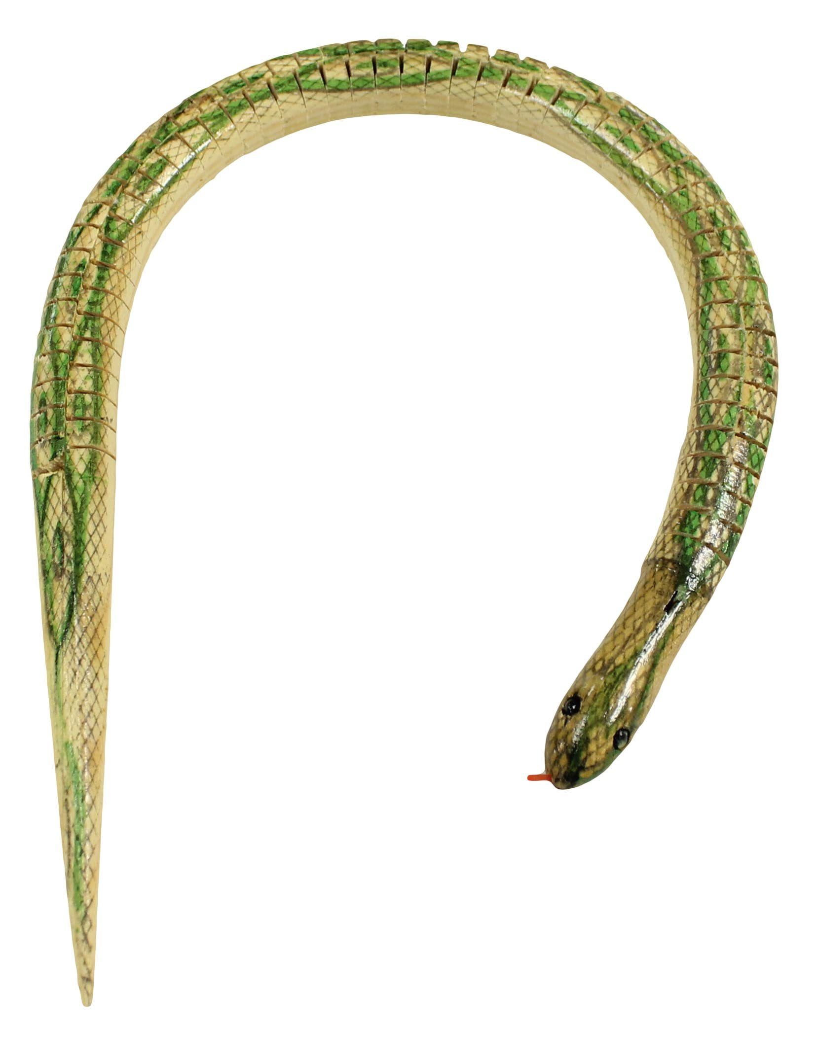 20 Inch Realistic Notched Painted Wood Wiggle Snake (Green) - Walmart.com