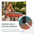 thumbnail image 4 of Round Outdoor Tablecloth with Umbrella Hole and Zipper, Red Teal Ombre Tablecloth with Elastic Waterproof, Modern Gradient Abstract Art Patio Table Covers for 45" - 54" Picnic Pool Tables, 4 of 9