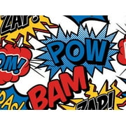 Pack of 1, Superhero 18" x 417' Gift Wrap Half Ream Roll for Holiday, Party, Kids' Birthday, Wedding & Special Occasion Packaging