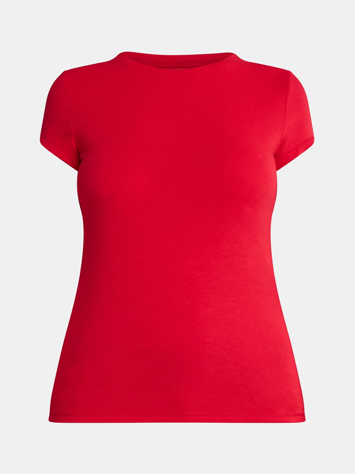 No Boundaries Crew Neck Tee with Short Sleeves, 1 or 3-Pack, Women’s
