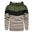 thumbnail image 1 of Sudadera con capucha deportiva para hombre, holgada, transpirable y con bloques de color en verde OD, talla L, 1 of 4