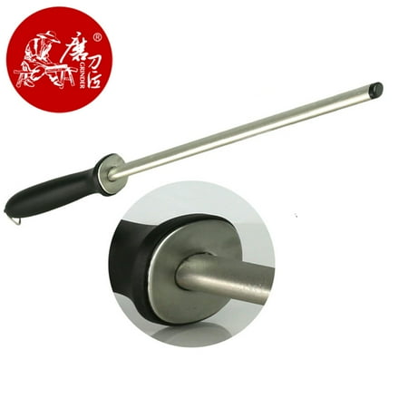 Sharpening Steel Black Handle - TAIDEA 600# Diamond Steel Sharpening Rod with ABS Handle Knife Sharpener for Kitchen Knives 10