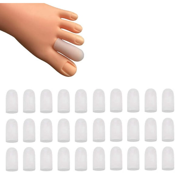 30 Pieces Gel Toe Caps, Silicone Toe Protector, Toe Covers, Protect Toe from Rubbing, Ingrown Toenails, Corns, Blisters, Hammer Toes and Other Painful Toe Problems
