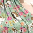 thumbnail image 4 of Basset Hound and Flowers Blanket,Comfortable Soft Flannel Throw Blanket,All Season,Warm Lightweight Blankets for Sofa Bed Couch Living Room Chair,50"x60"(130x150cm), 4 of 4