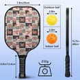 thumbnail image 4 of Pickleball Paddles Set,Pioneer Flower Floral Print Pattern Fiberglass Surface Pickleball Racket Set with 2 Indoor Outdoor Pickleball Balls and Pickleball Bag,Pickle-ball Equipment, 4 of 6