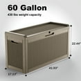 thumbnail image 6 of EASY UP 60 Gallon Resin Deck Box Waterproof Outdoor Storage Box for Patio Furniture Pool Accessories Indoor Storage for Cushion Garden Tools (60 Gallon, GRAY), 6 of 6
