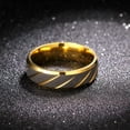 thumbnail image 4 of 8mm Gold/Blue/Black Titanium Steel Brushed Band Men Women Wedding Ring Size 6-12, 4 of 9