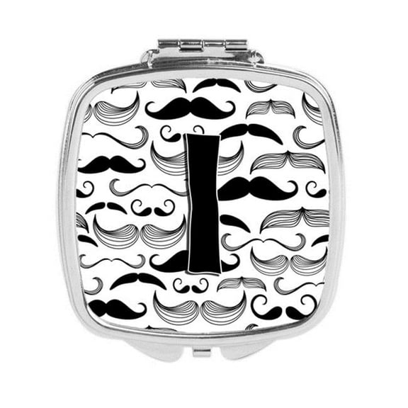 Letter I Moustache Initial Compact Mirror