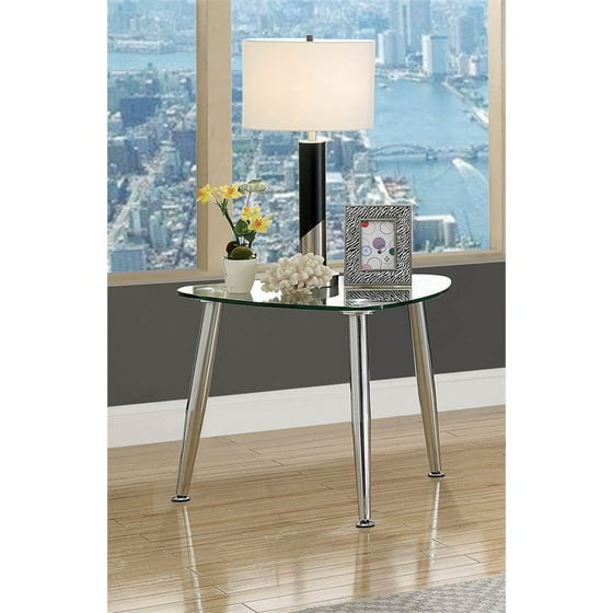 Furniture Of America Rusha Modern Geometric End Table In Chrome Furniture Of America Rusha Modern Geometric End Table In Chrome Com