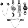 thumbnail image 1 of HTOOQ Pull Clip Fermoirs Collier Clip Chaîne Châle Broche Blouse Clip Vintage 5Pcs, 1 of 6