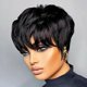 thumbnail image 2 of Peluca RUISENNA de cabello humano corto con corte de duendecillo para mujeres negras, 2 of 6