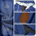 thumbnail image 4 of Chiccall Vintage Hoodies for Men Fleece Quarter Button Mock Neck Drawstring Sweatshirt Casual Colorblock Comfy Warm Pullover Tops, 4 of 7