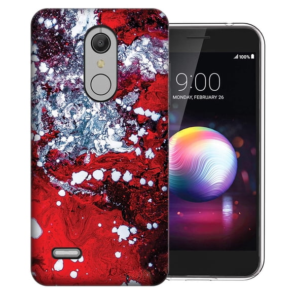 MUNDAZE LG Stylo 5 Red White Oil Paint Design Phone Case Cover
