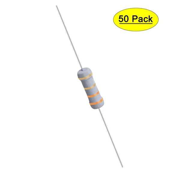 Uxcell 50Pcs 1W 1 Watt Metal Oxide Film Resistor Axile 3.3 Ohm ±5% Tolerance