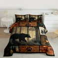 thumbnail image 3 of Feelyou 3D Wildlife Bear Bedding Comforter Set for Men, Vintage Countryside Cabin Twin Comforter Sets, Patchwork Plaid Reversible Bedding Set, Breathable Home Decor, 2-Piece, 3 of 9